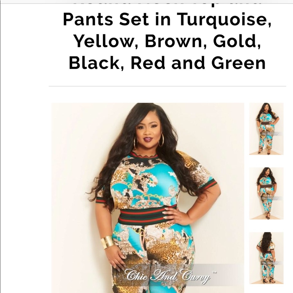Chic and Curvy Two Piece Pant Set sz 3X
